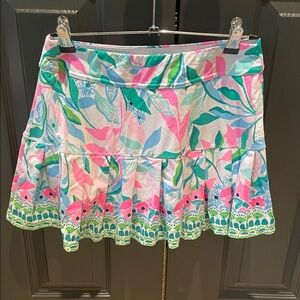 Lilly Pulitzer Pink and Green Swim Mini Skirt